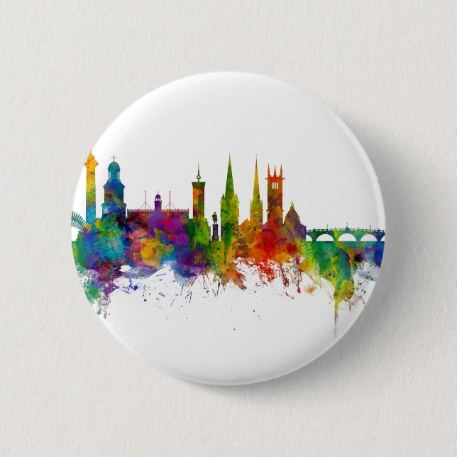 Shrewsbury England Skyline Button (Vorderseite)