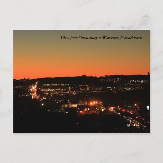 Shrewsbury Worcester Twilight Postkarte (Vorderseite)