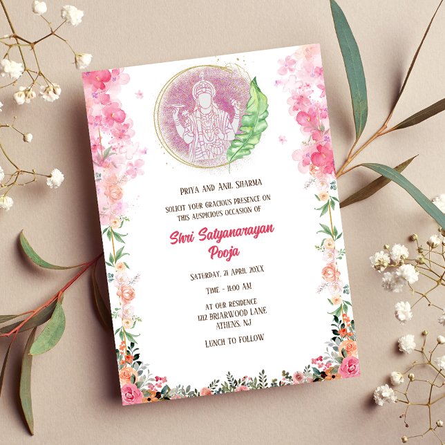 Shri Satyanarayan Pooja Hindu Einladung (Von Creator hochgeladen)