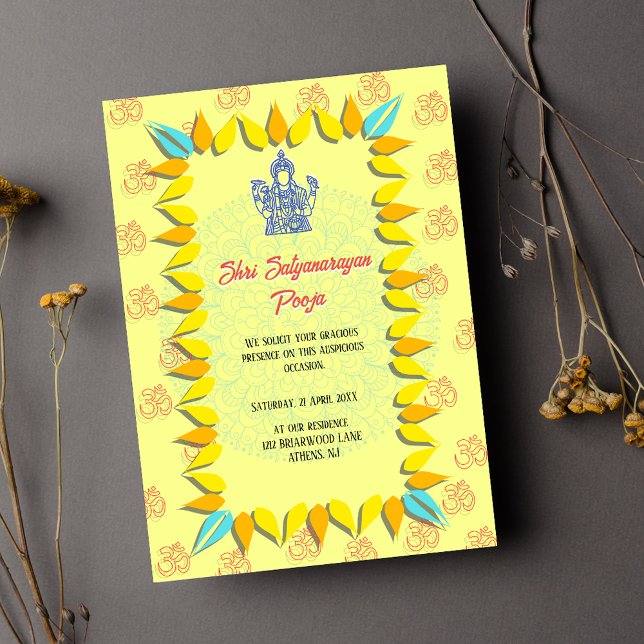 Shri Satyanarayan Pooja Indian Einladung (Von Creator hochgeladen)