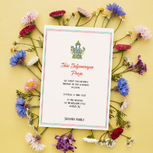 Shri Satyanarayan Pooja Minimal Hindu Indian Einladung