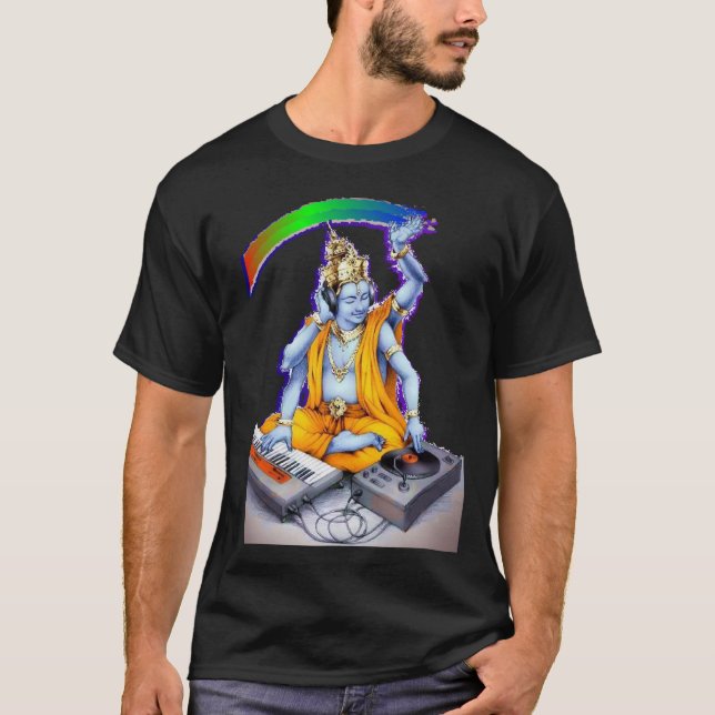 Shri Vishnu schaukelt das Haus ॐ T-Shirt (Vorderseite)