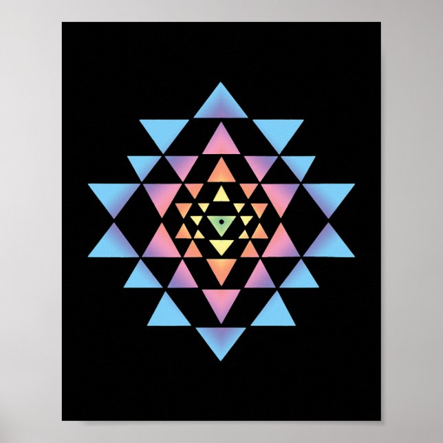 Shri Yantra Buddhismus Meditation Heilige Geometri Poster (Vorne)