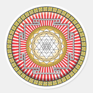 Shri Yantra Icon Runder Aufkleber