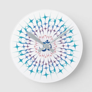 Shri Yantra or Sri Chakra - Glowing Energy Runde Wanduhr