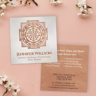 Shri Yantra - Sri yantra - Shri Chakra - Kupfer Quadratische Visitenkarte