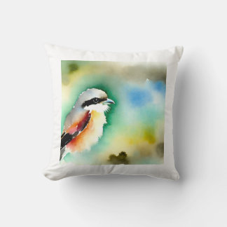 Shrike bird 250924AREF108 - Watercolor Kissen