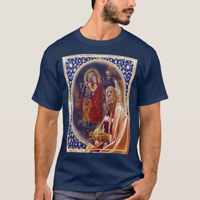 Shrila Prabhupada meditiert auf Krishna T-Shirt (Vorderseite)