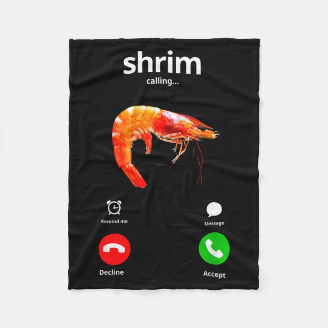 Shrim ruft Misspelled Funny Shrimp Calling M Fleecedecke (Vorderseite)