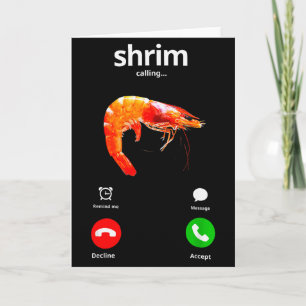 Shrim ruft Misspelled Funny Shrimp Calling M Karte