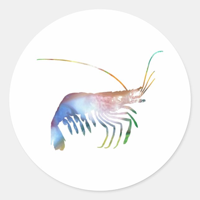 Shrimp art runder aufkleber (Vorderseite)