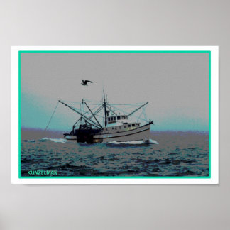 SHRIMP BOAT GICLEE DRUCKEN POSTER
