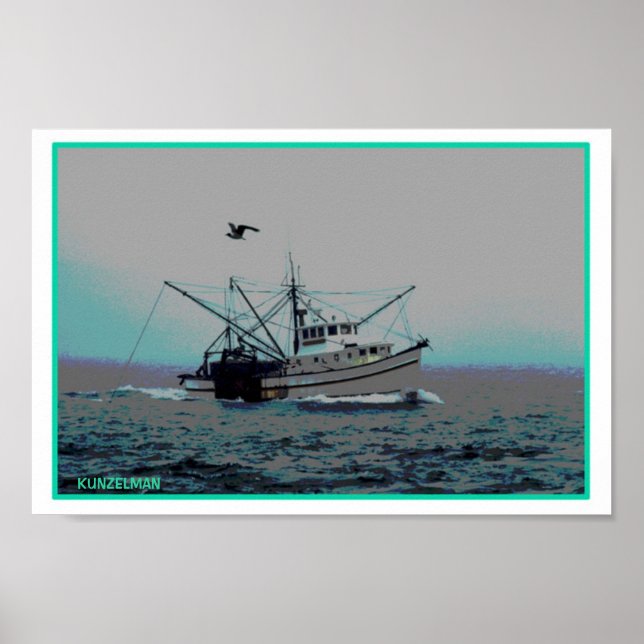 SHRIMP BOAT GICLEE DRUCKEN POSTER (Vorne)