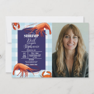 Shrimp Boil Geburtstagsparty Seafood Crab Foto Einladung