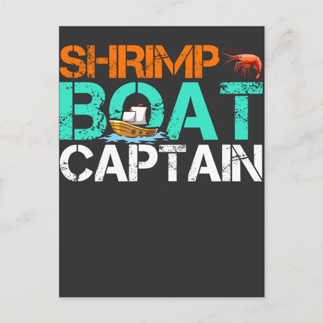 Shrimp Bootskapitän Funny Boot Meeresfrüchte Gesch Postkarte (Vorderseite)