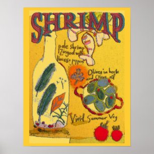 Shrimp Cooking Abstrakt Poster