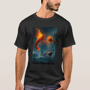 Shrimp Dunking on Shark Funny Fishing Meme T-Shirt