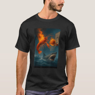Shrimp Dunking on Shark Funny Fishing Meme T-Shirt