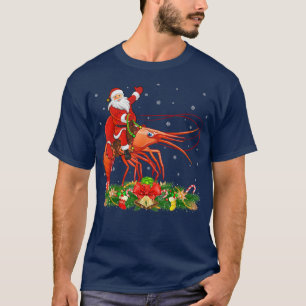 Shrimp Fish Lover Xmas Funny Santa Rimp Garnelen C T-Shirt