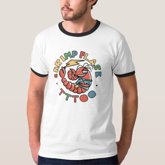 👕 🍤 Shrimp Flash Tattoo Men's Ringer T - Shirt (Vorderseite)