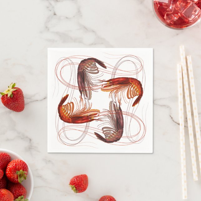 Shrimp Garwns Long AntennaPaper Napkin Serviette (Beispiel)
