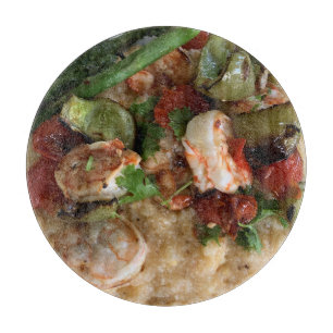 Shrimp & Grits Glass Schneidebrett