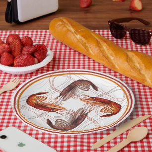 Shrimp Long Antennay Garwns Seafood Pappteller