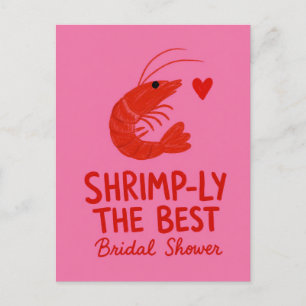 Shrimp Lustig Rosa Junggesellinnen-Abschiedsparty Postkarte