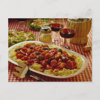 Shrimp marinara Abendessen Postkarte