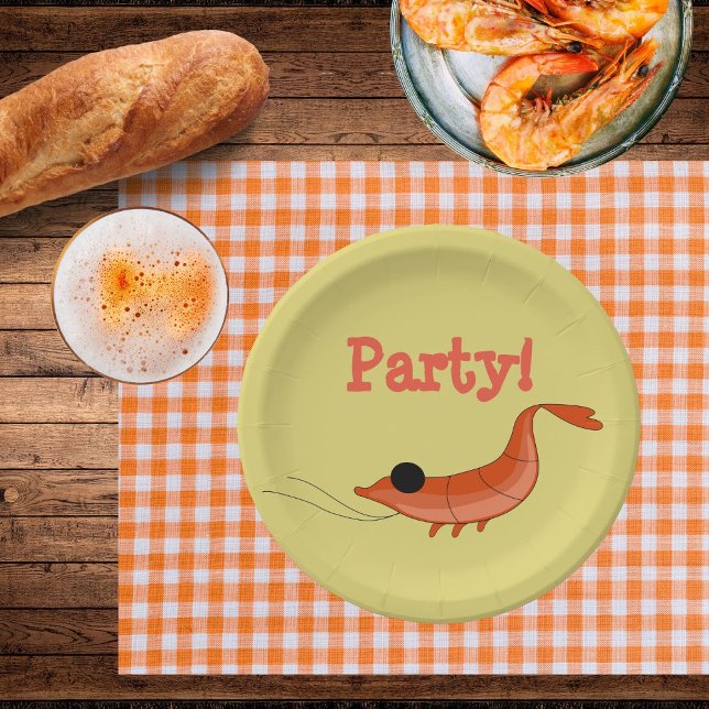 Shrimp-Party-Papier-Teller Pappteller (No party can be missing a cute shrimp plate
)