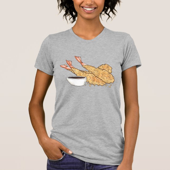 Shrimp Prawn Tempura Japanisches Restaurant T-Shirt (Vorderseite)