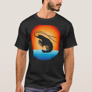 Shrimp Retro Vintag 60er 70er Sunset Sea Animal Se T-Shirt