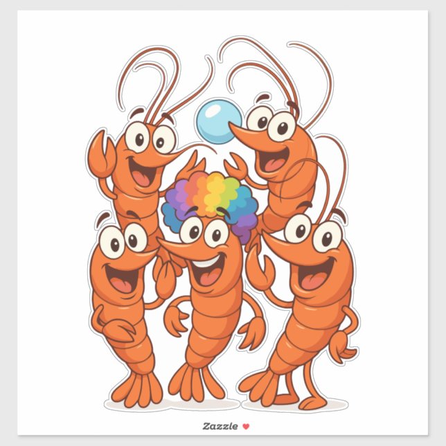 Shrimp Squad Beach Vibes Aufkleber (Blatt)