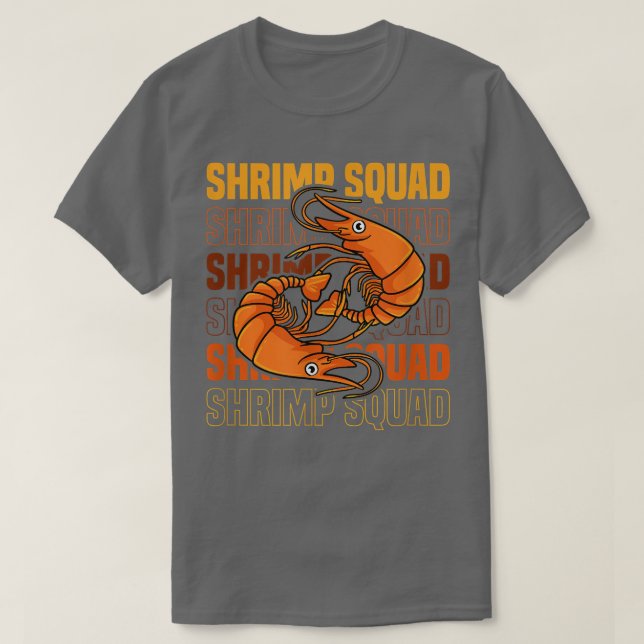 Shrimp Squad Ironic Seafood Koch Garwns T-Shirt (Design vorne)