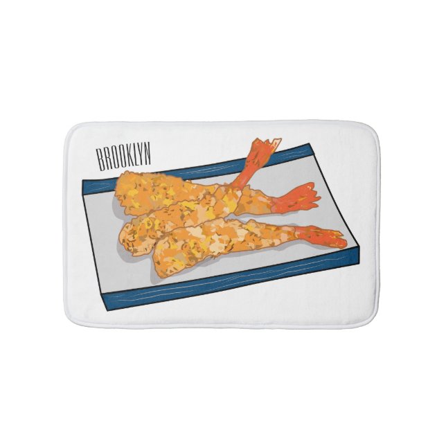 Shrimp tempura Cartoon Illustration Badematte (Vorderseite)