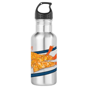 Shrimp tempura Cartoon Illustration Edelstahlflasche