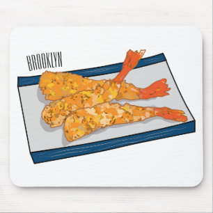 Shrimp tempura Cartoon Illustration Mousepad