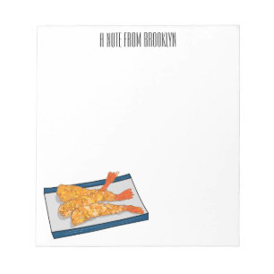 Shrimp tempura Cartoon Illustration Notizblock