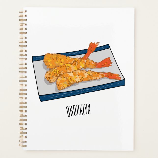 Shrimp tempura Cartoon Illustration Planer (Vorderseite)