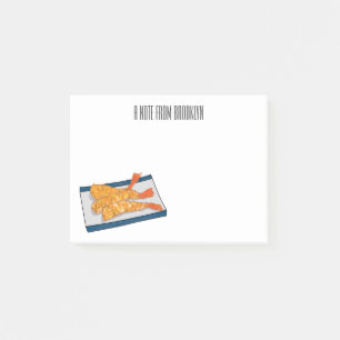 Shrimp tempura Cartoon Illustration Post-it Klebezettel