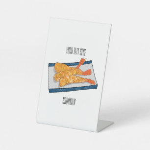 Shrimp tempura Cartoon Illustration Sockelschild