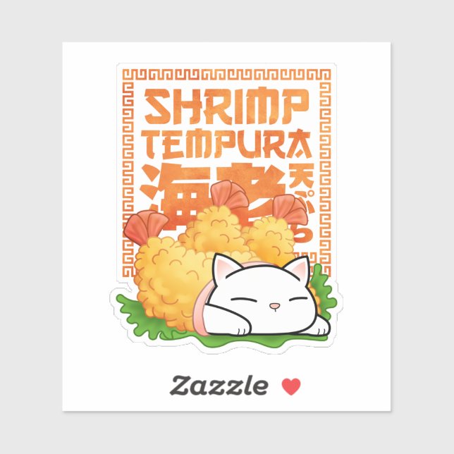 Shrimp Tempura Cat Aufkleber (Blatt)