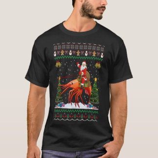 Shrimp Ugly Xmas Geschenk Santa Riding Shrimp Chri T-Shirt