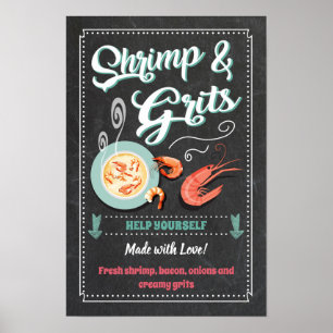 Shrimp und Grits Party Sign Poster
