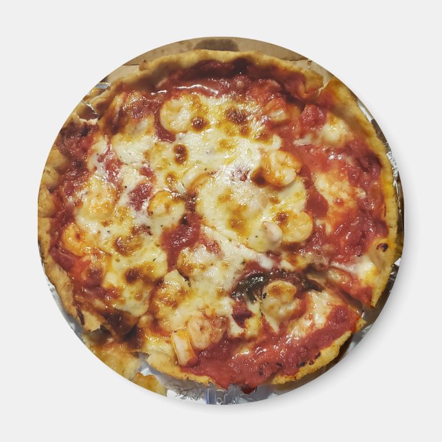 Shrimp und Käse Pizza Food Magnet (Vorne)