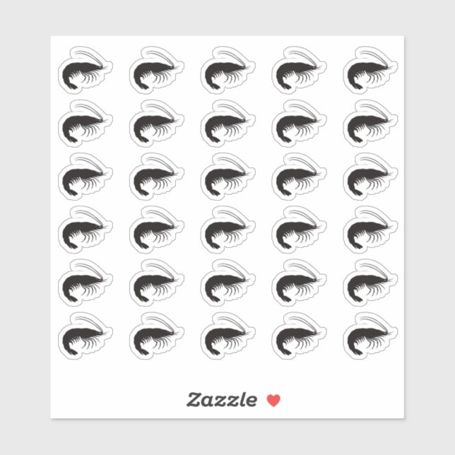 Shrimp Wedding Place Card Food Meal Menu Choice Aufkleber (Blatt)