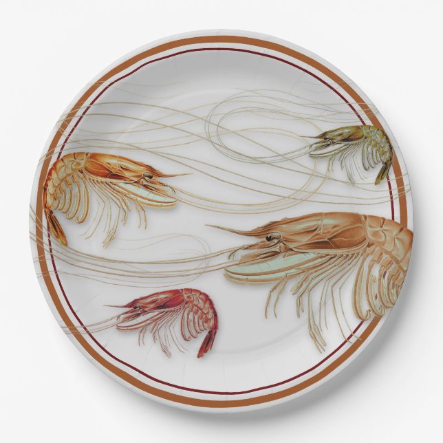 Shrimp Wirbel Antennay Seafood Paper Teller (Vorderseite)