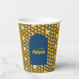 SHRIMPLY Blue Yellow Aqiqah Baby Shower Pappbecher