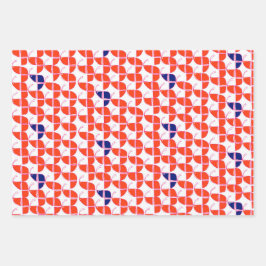 SHRIMPLY Kawaii Retro Kinderzimmer Muster Orange W Geschenkpapier Set