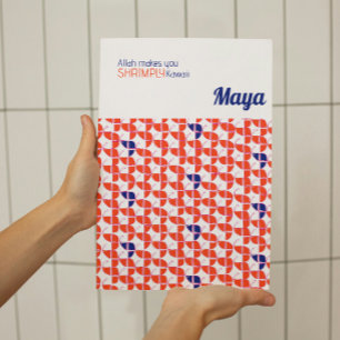 SHRIMPLY Kawaii Retro Orange White Kinderzimmer Cu Poster